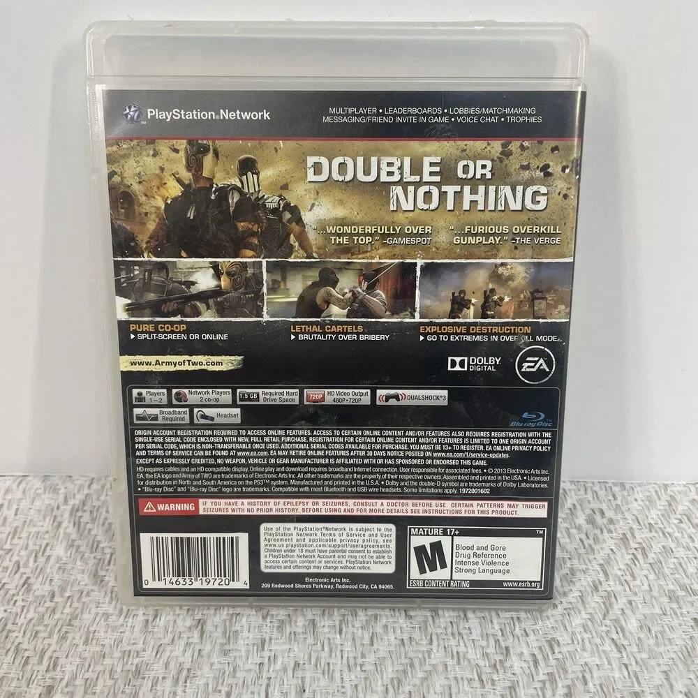 Army of Two The Devils Cartel Sony PlayStation 3 Complete Tested and Works